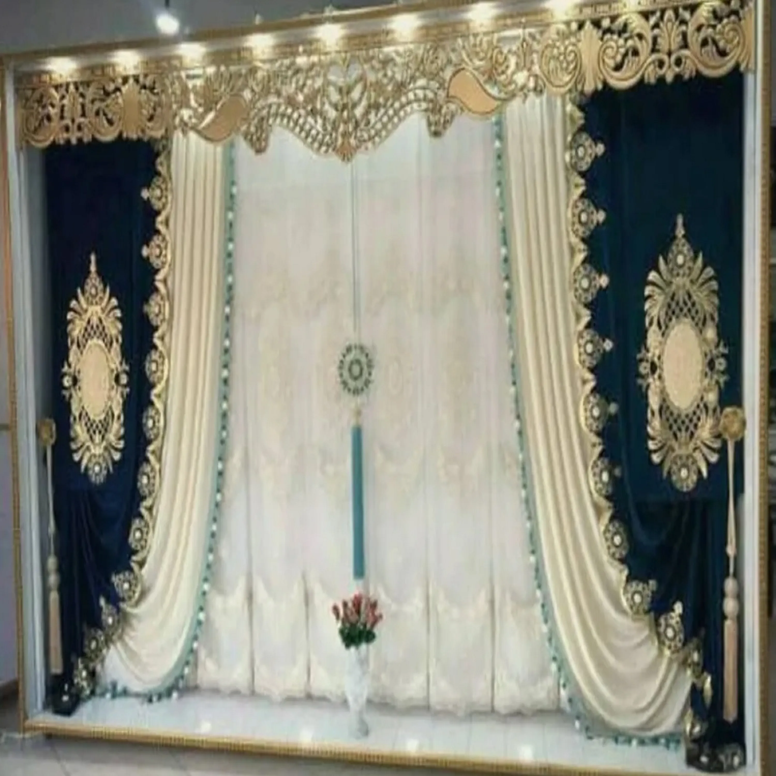 پرده حریرترکیه فلت گلدار مدل2231